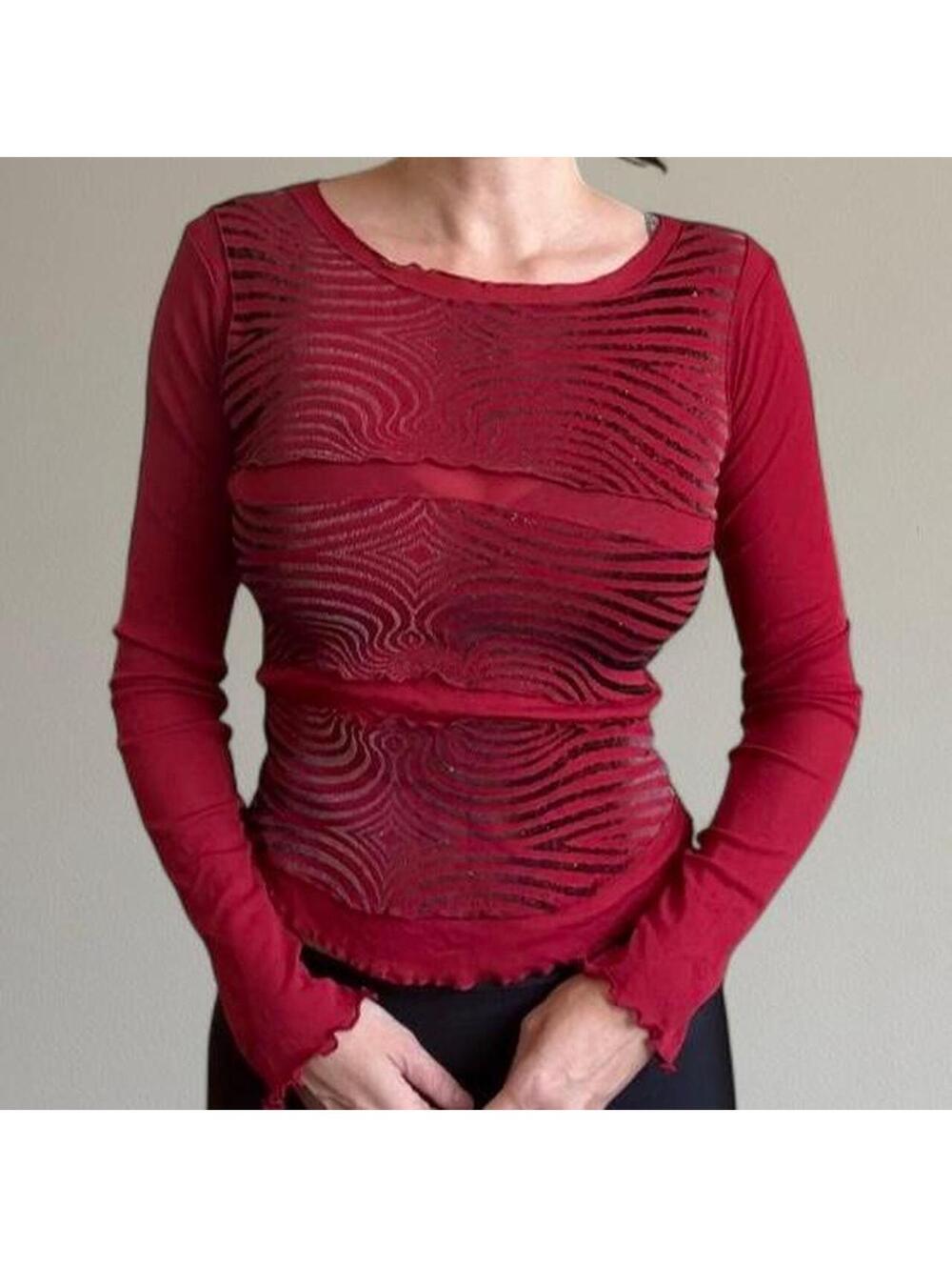 Vintage euro micromesh long sleeve top from Promod.